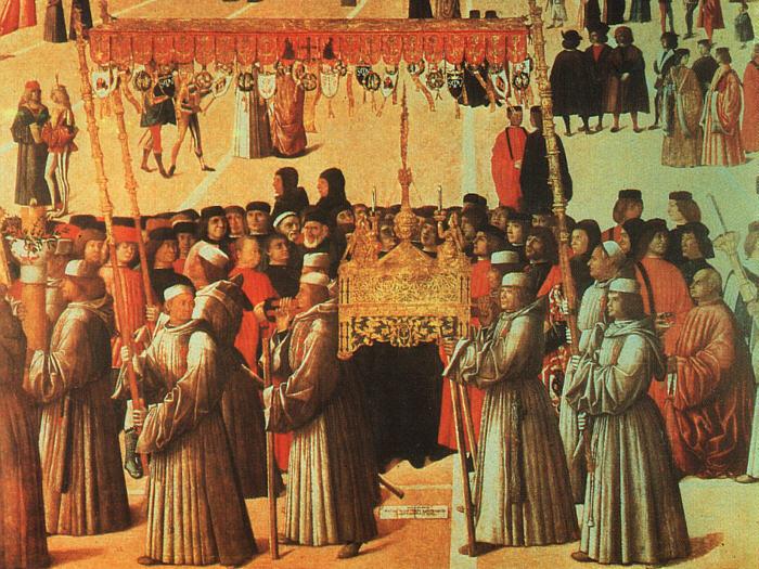 BELLINI, Gentile Procession in the Piazza di San Marco oil painting picture